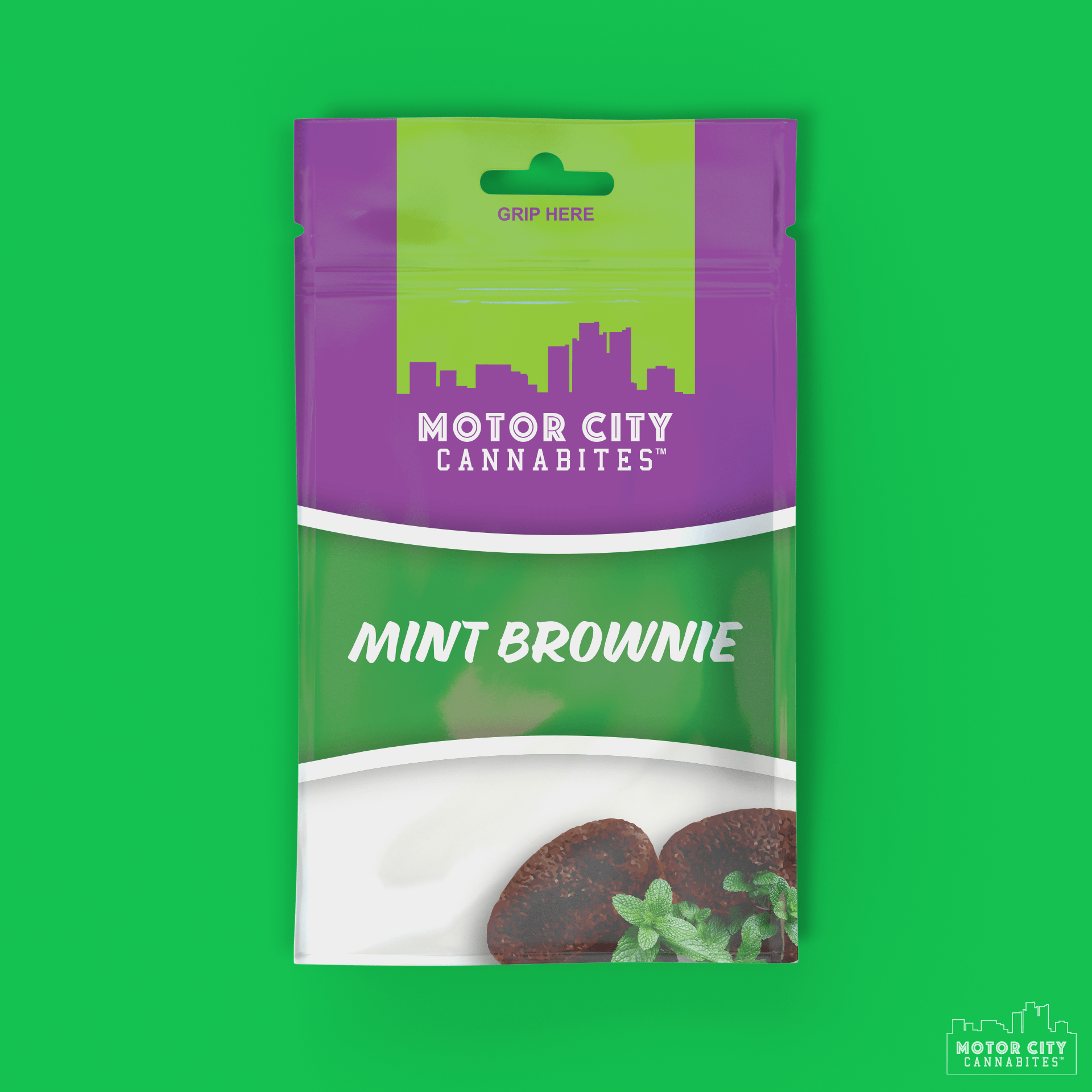 Mint Brownie Cannabis Edible - Motor City Cannabites